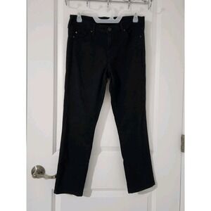 Adriano Goldschmied AG Womens The Prima Mid Rise Cigarette Pants Black Size 28‎